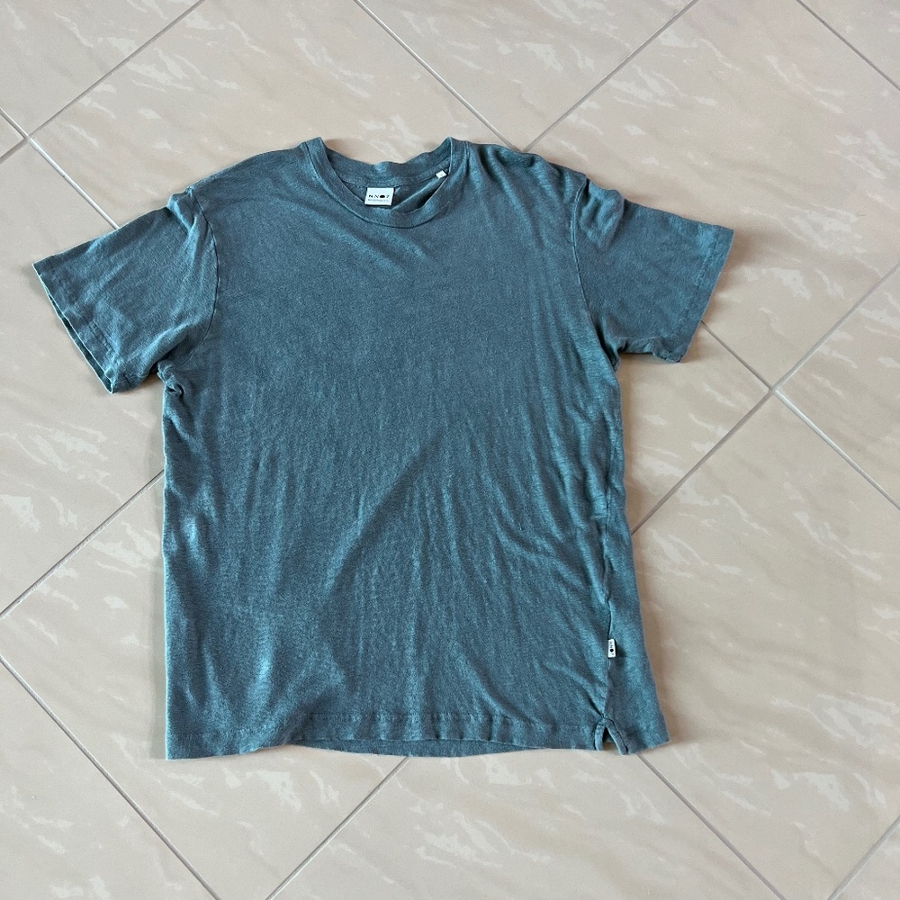 #2788 NN07 No Nationality Dylan Slim Fit Linen Crewneck T-Shirt  Small